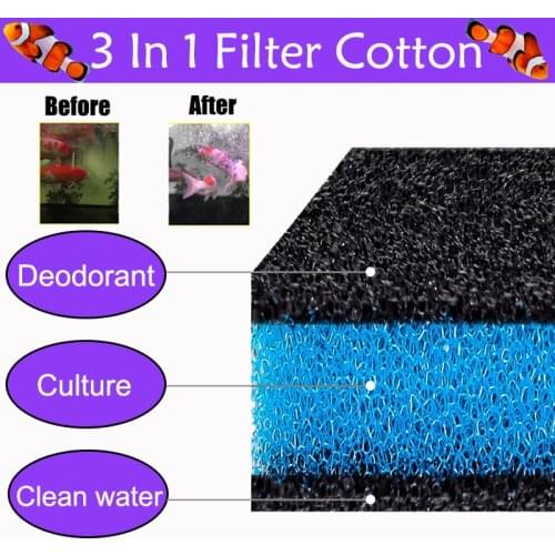 Aquarium Activated Carbon Biochemical Filter Cotton High-density Water Purification Sponge Fish Tank Filter Filter Accessories