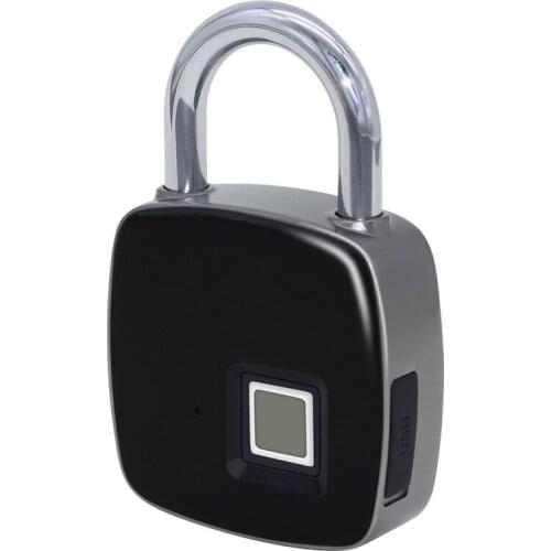 DHL Free 10pcs/lot Intelligent Home Security Biometric Fingerprint Door Lock Anti-thief Smart Padlock USB Rechargeable