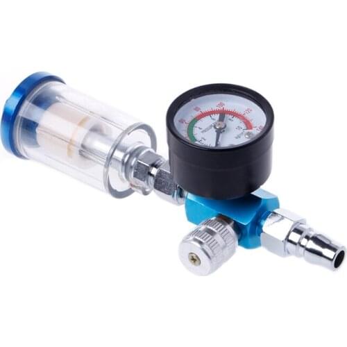 Free delivery Spray Paint Gun Air Regulator Gauge &amp In-line Air Oil Water Separator Filter Kit