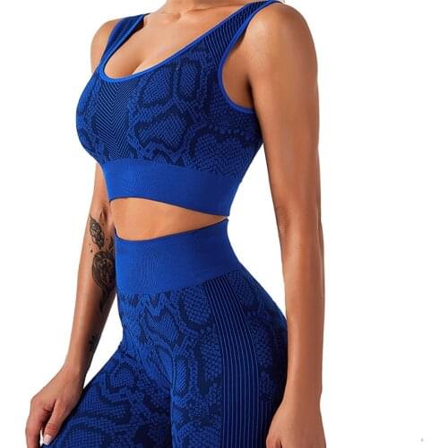 Seamless Fitness Clothing Snake Print Sport Suit Gym Outfit Yoga Set Workout Clothes for Women Sportswear Sport Bra Leggings Set