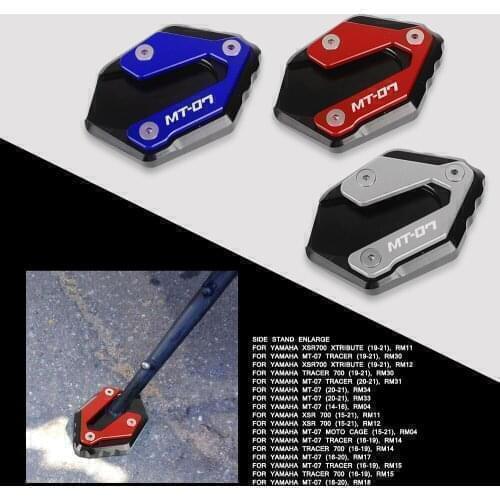 Motorcycle Side Stand Enlarger Plate Pad Kickstand Extension Protection for Yamaha MT-07 Tracer 16-19 RM15 2016 2017 2018 2019