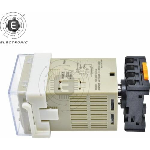 DH48S-S Programmable Double Time Delay Relay Socket Cycle Timer Base Voltage AC 220V Digital Socket Cycle Timing Relay