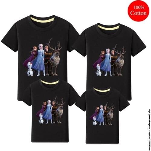 Disney Frozen Elsa Childrens Clothing Summer Fashion New T-shirt Kids Boys Short-sleeved Round Neck Clothes Baby Cartoon Cotton