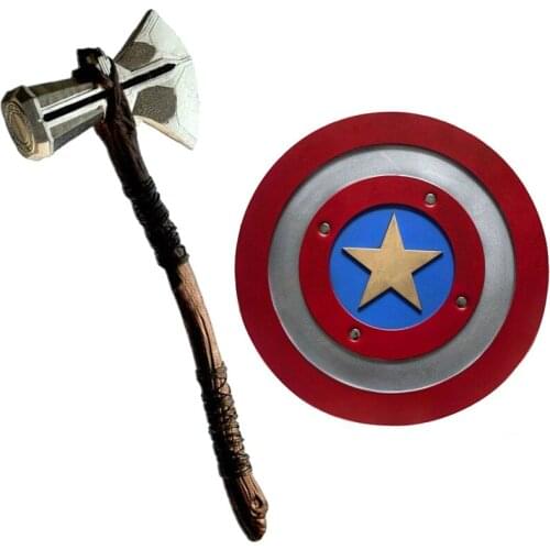 Endgame Super hero Shield Cosplay 1:1 Axe Hammer 73cm Cosplay Weapons Unisex Halloween Carnival Party Props