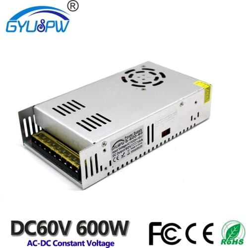 Switching power supply DC60V 10A 600W single output power Adapter Transformer 220v 110v AC to DC 60V for cctv stepper machine