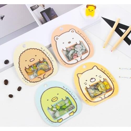 Creative many Cute corner creatures PVC stickers photo album decorative Sealing sticker Transparent DIY Small animal stickers