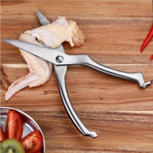 Stainless Steel Poultry Kitchen Chicken Bone Scissor with Safe Lock Cutter Cook Tool Shear Cut Duck Fish
