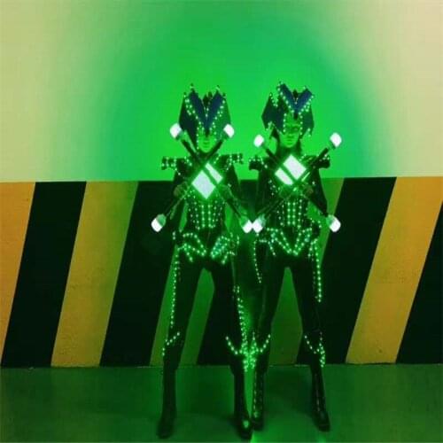M29 LED display stage wears costumes lighted armor robot men luminous suit dj colorful dress outfits performance show clothe bar