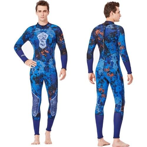 Mens spearfishing 3mm wetsuits Camouflage neoprene one piece free diving suits