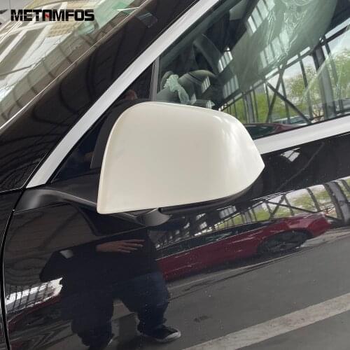 For Tesla Model Y 2020 2021 2022 Carbon Fiber Side View Rearview Door Mirror Cover Trim Decoration Cap Sticker Car Accessories