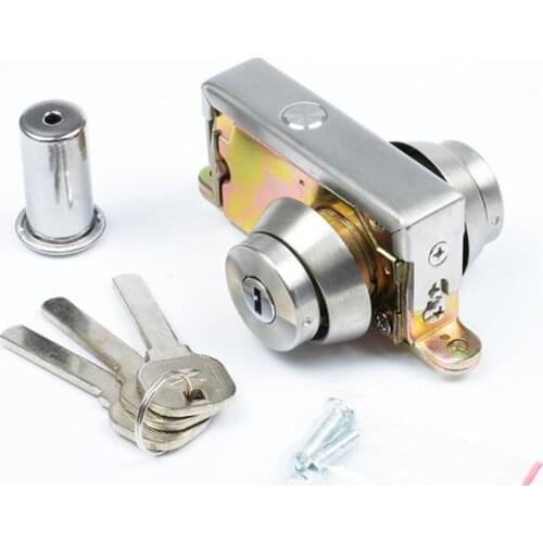 Stainless steel door lock Framed glass door and floor lock Copper core with copper key for double side lock