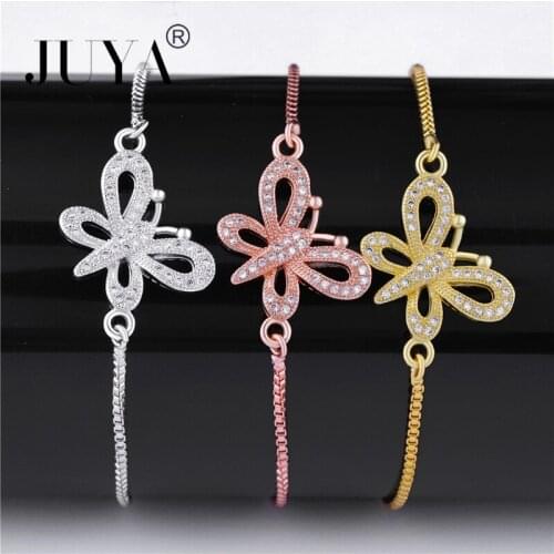 2018 NEW fashion copper Inlaid Zircon dragonfly charm chain bracelets Gold Rose Gold Braccialetti pulceras para mujer