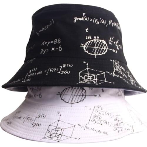 Fashion Black Letter Bucket Hat for Women Men Harajuku Cotton Summer Sun Visor Panama Hat Black White Couple Hip Hop Bucket Hat