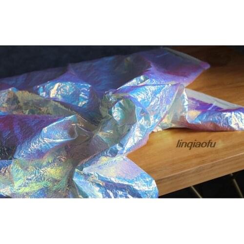 Pleated cloth laser reflective waterproof composite fabric High-grade waterproof creative design laser clothing fabric