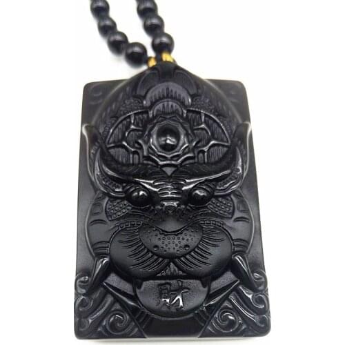 Drop Shipping Natural obsidian beast PI xiu pendant faucet PI xiu pendant male and female tianlu animal necklace pendant