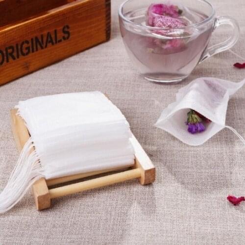 100Pcs/Lot Empty Tea Bags With String Heal Seal Filter Paper for Herb Loose Tea Non-woven fabric 5.5*7cm
