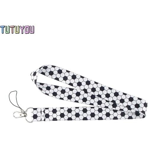 PC2253 Sports Equipment Football Pattern Painting Art Key Chain Lanyard Neck Strap For Phone Keys ID Card Creative Lanyards