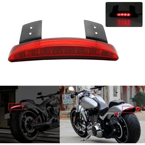 1pcs Motorcycle Rear Fender Edge LED Tail Warning Stop Light Smoke/Red Lens For Harley Iron 883 XL883N XL1200N Chopped