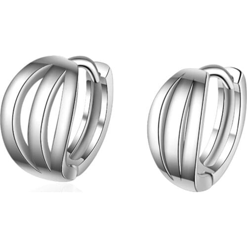 Three-layer line around the personality of simple temperament female models short paragraph silver plated ear rings YE026