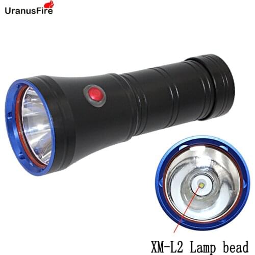 Uranusfire Waterproof Scuba Diving Light Flashlight Torch XM-L2 18650 underwater lantern 1200 Lumens LED flashlight