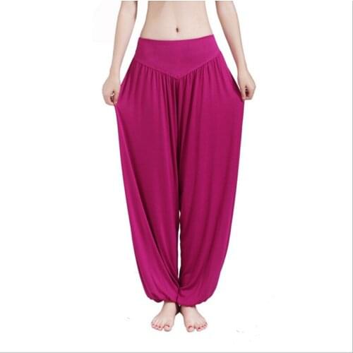 Woman Belly Dance Trousers 16colors Model Loose Lantern Pants Lady Indian Belly Dancing Yoga Practice Costumes Elastic Trousers