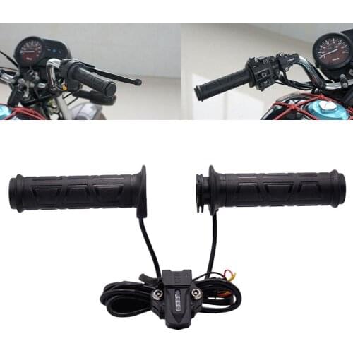 1 Pair Motorcycle Hot Grips Modified Port Winter Warm Electric Hand Adjustable Temperature Motorbike Handle Bar Heating Grip New