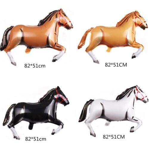 1pcs Large Brown Black Tan Farm Horse Foil Helium Balloons Animal Themed Birthday Party Decor Supplies Balloon Kids Baby Shower