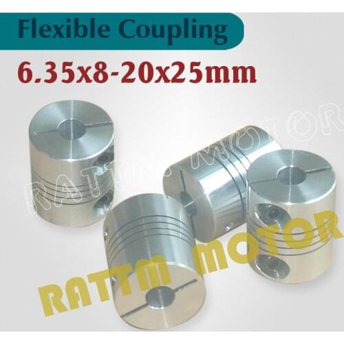4pcs Flexible Coupling Stepper Motor 6.35x8mm CNC Parts Router Mill