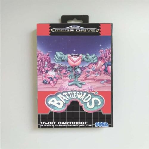 Battletoads - EUR Cover With Retail Box 16 Bit MD Game Card for Sega Megadrive Genesis Video Game Console