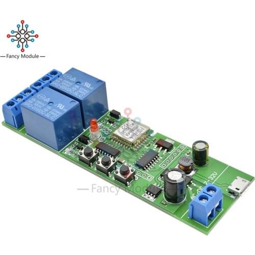 Self-Locking Wireless Relay Module 2CH Smart Wifi Switch USB DC 5-32V Wireless Switch Timer Phone Remote Control For Smart Home