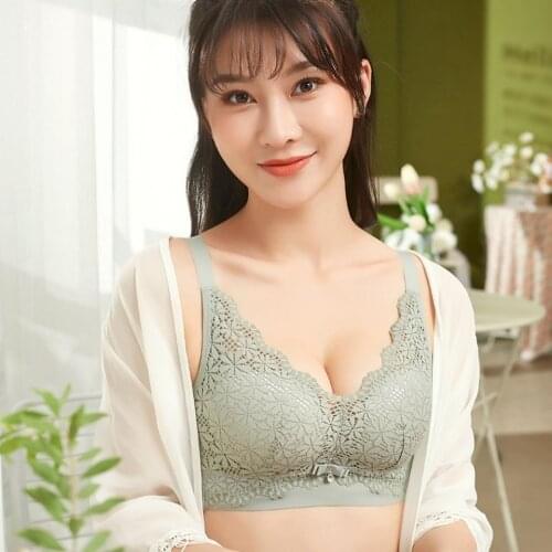 Genuine latex bra, sexy lace, no steel ring bra, gather concentrated comfort, anti-mite bra, thin underwear, women