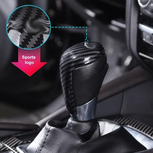 Gear Shift Knob Cover Trim Decorative Sticker Carbon Fiber Black for Mazda 3 Axela 14-18 ATZ 14-20 CX-3 CX-5 CX-8 CX-4