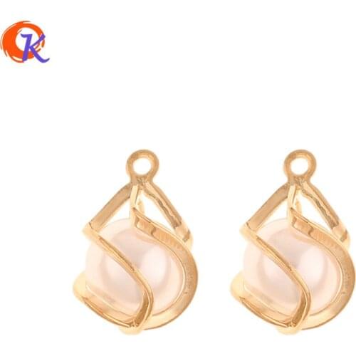 Cordial Design 50Pcs 12*18MM Jewelry Accessories/DIY Charms/Imitation Pearl/Genuine Gold Plating/Hand Made/Earring Findings