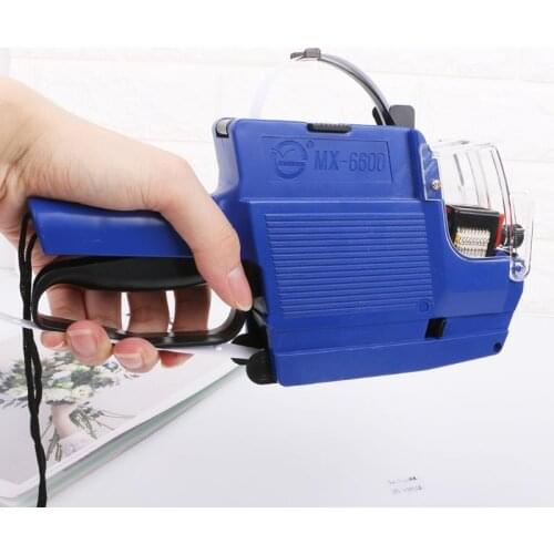 MX-6600 10 Digits Two-line Labeller Price Tag Gun Label 2 Lines For Retail Store Pricing Tag Display Tool + Ink Roller
