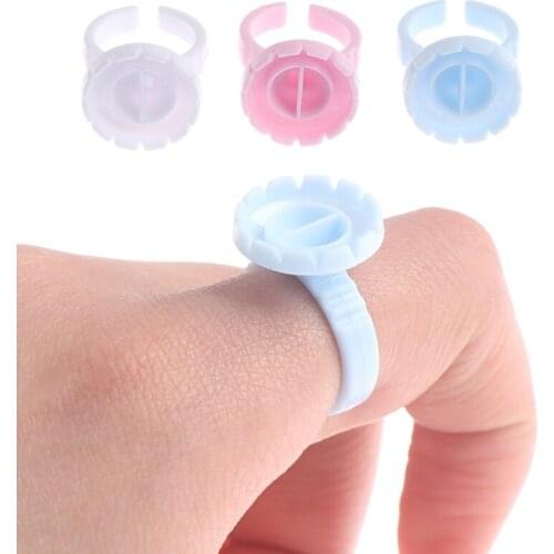 100Pcs Eyelash Glue Fan Cup Rings Holder Container Tattoo Pigment Extension Tool