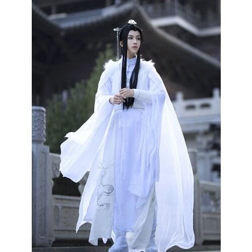 Unisex Xie Lian Cosplay Costume Chu Wanning Cosplay White Hanfu Chinese Anime Outfit Mo Dao Zu Shi Xiao Xingchen Costumes Adult