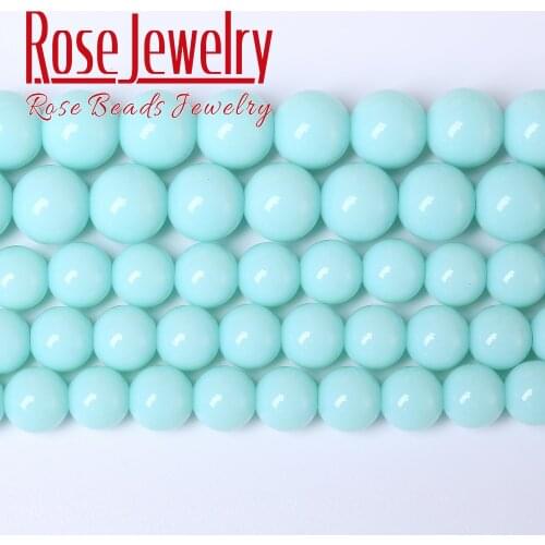 Natural Lake Blue Jades Stone Round Beads for Jewelry Making 8 Mm 15 Inches Spacer Beads Diy Bracelet Wholesale