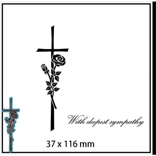 Metal Cutting Dies Rose on The Cross New Scrapbook paper decoration template Embossing DIY Paper Card Craft 37*116mm