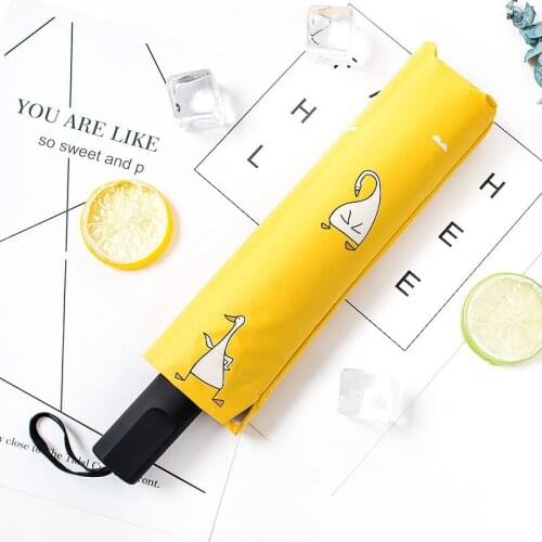 MLGB Cartoon Duck Sunny Rainy Umbrella Fashion Automatic Women Umbrella Windproof Three Folding Steel Umbrellas