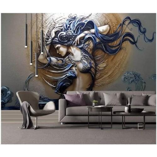 Custom photo mural 3d wallpaper Embossed fashion dynamic beauty background wall home decor living room wallpaper for walls 3 d