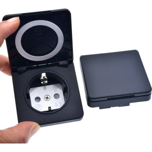 Germany Waterproof Industrial Socket AC Power Socket AU Concealed Plug Electrical Waterproof Cover Power Connector Safety Socket