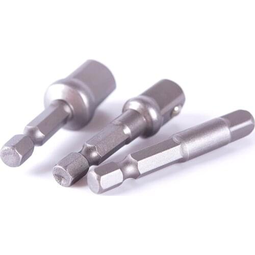 New Arrival Hot Sale 3 Sizes/Set 1/4" 3/8" 1/2" Socket Adapter Set Hex Shank Impact Driver Drill Bits Hand Tools Set#69204