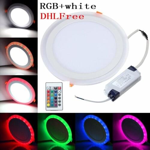 New 6W 9W 18W 24W LED RGB Concealed Ceiling Panel Down Light Lamp Fixtures 100-265V remote just used for white+rgb panel