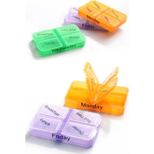 28/4 Grids 7 Days Weekly Pill Case Medicine Tablet Dispenser Organizer Pill Box Splitters Pill Storage Organizer Container