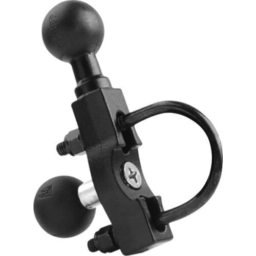 Motorcycle Brake Clutch Reservoir Base with Double 1-Inch Ball Handlebar Mount Mirror with 1'' Base