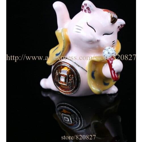 Singing Cat Bejeweled Collectible Trinket Jewelry Box Cat Singing Trinket Gift