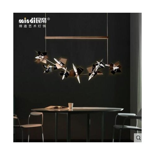 Post-modern luxury bar decoration chandelier restaurant model room has a sense of design simple process laminated crystal lamp