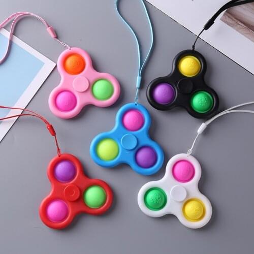 Triangle Push Bubble Fidget Toy Anti Stress Relaxing Kids Early Educational Interactive Game Autism Special Need Toys