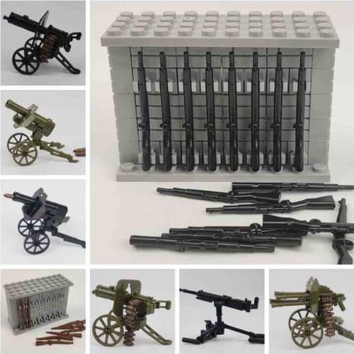 Creator Military Sets Toys & Hobbies Gifts Toy For Children MPJ205 Building Blocks Machine Gun Black Model WW2 Creators Military