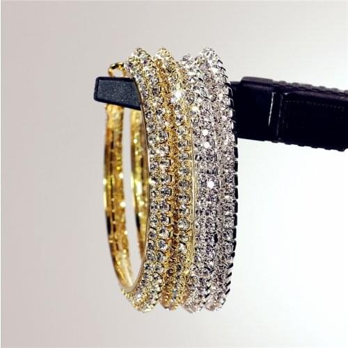 MANGOSKY Hotsale new multi layer cubic zircon micro paved full CZ hoop earrings for women Korean jewelry